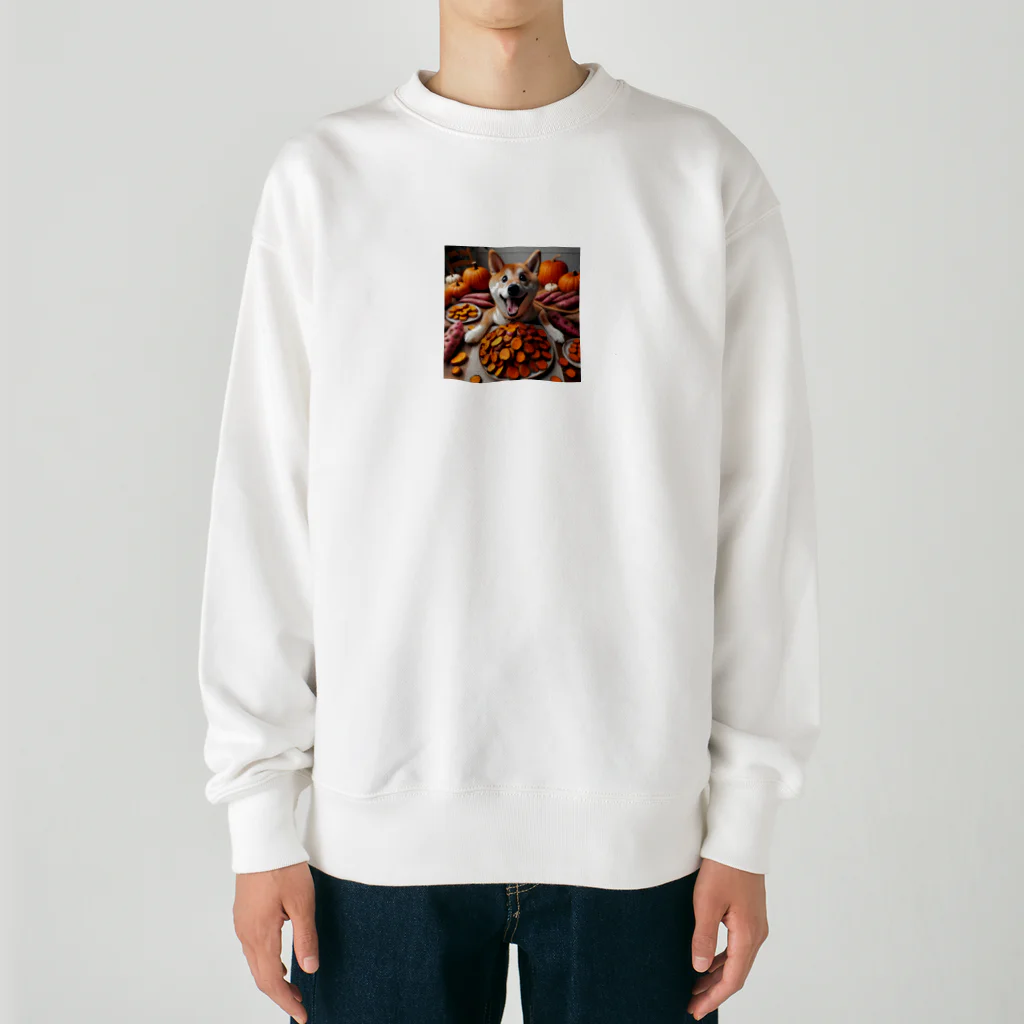 0416artの焼き芋美味しいわん！ Heavyweight Crew Neck Sweatshirt