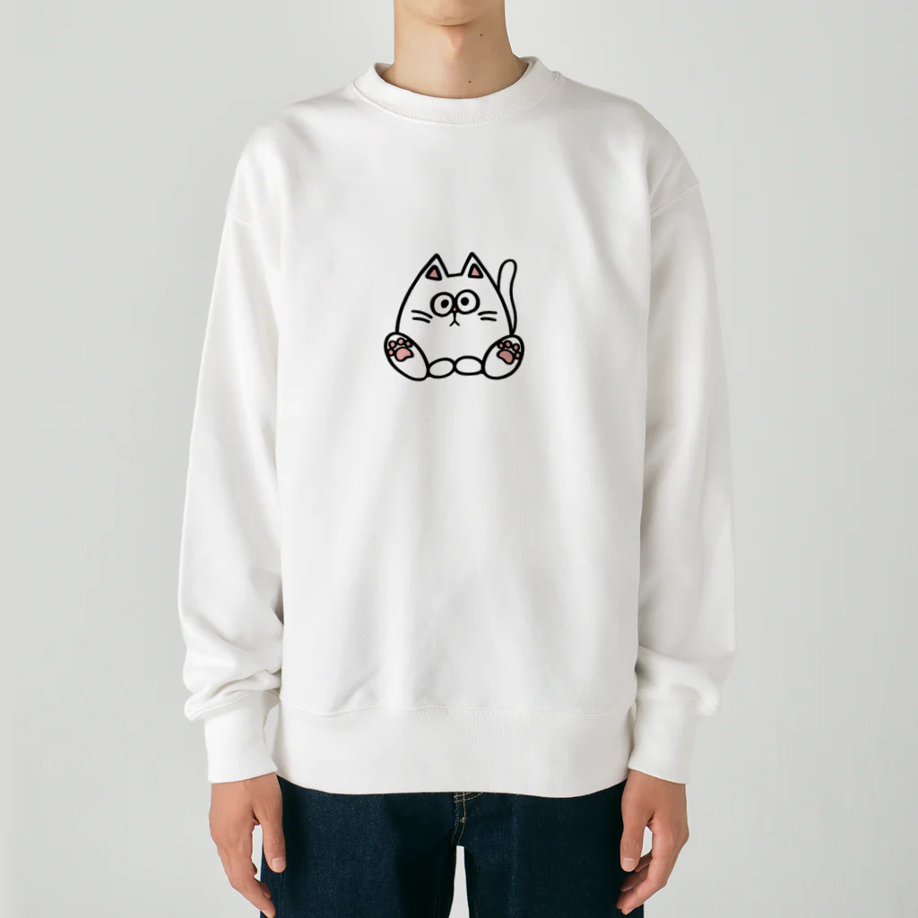 ねこねこうおの白猫キル Heavyweight Crew Neck Sweatshirt