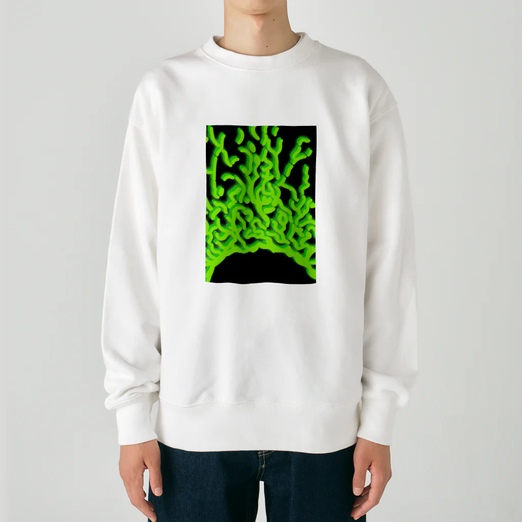 ﾏﾖｺｰﾝのミトコンドリア(手描き) Heavyweight Crew Neck Sweatshirt