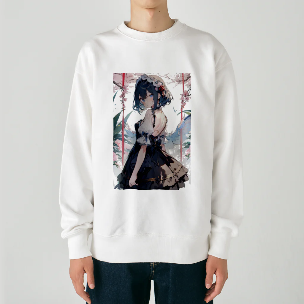 擬人化ちゃんの花と少女 Heavyweight Crew Neck Sweatshirt