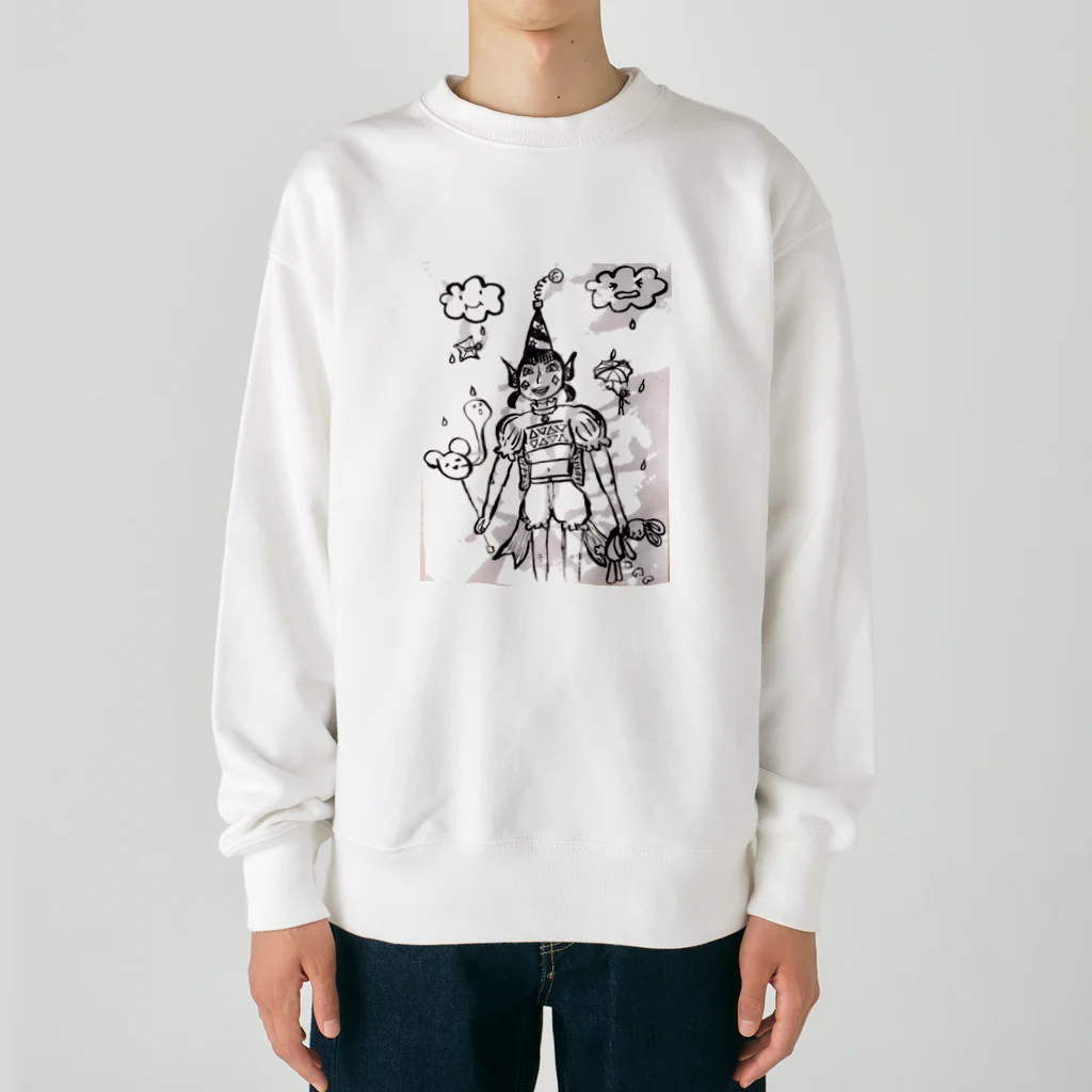 結社黒猫の遊園地のピエロ Heavyweight Crew Neck Sweatshirt