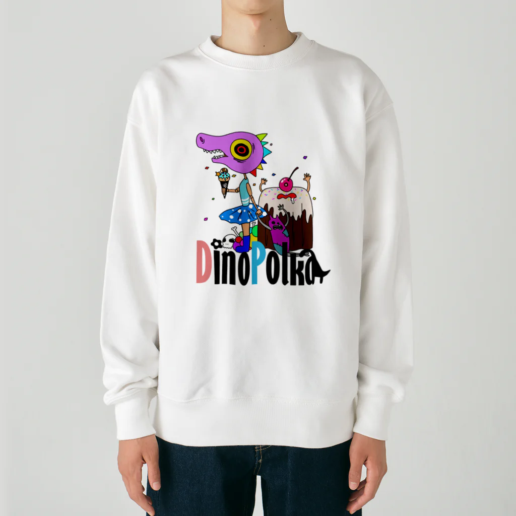 DinoPolkaのスウィートザウル【ロゴ入り】 Heavyweight Crew Neck Sweatshirt