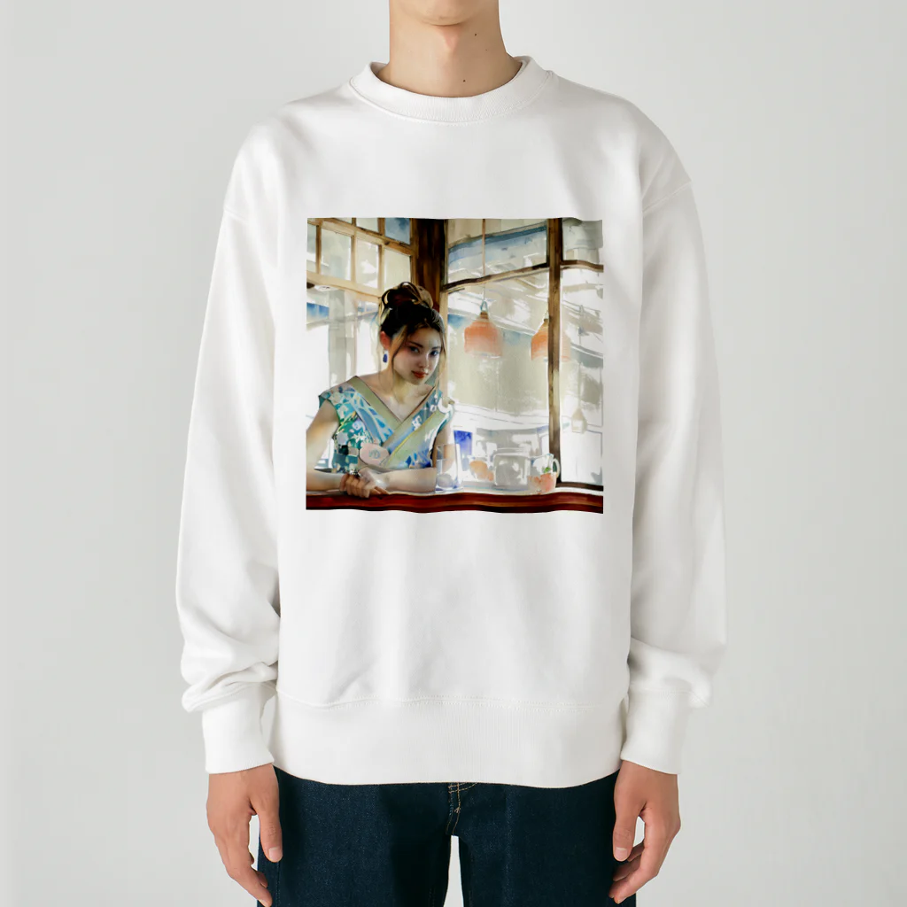 MistyStarkの日本人女性カフェ Heavyweight Crew Neck Sweatshirt