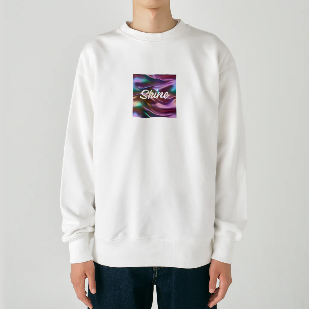 Kumamanのオーロラシルク　Shineロゴ入り Heavyweight Crew Neck Sweatshirt