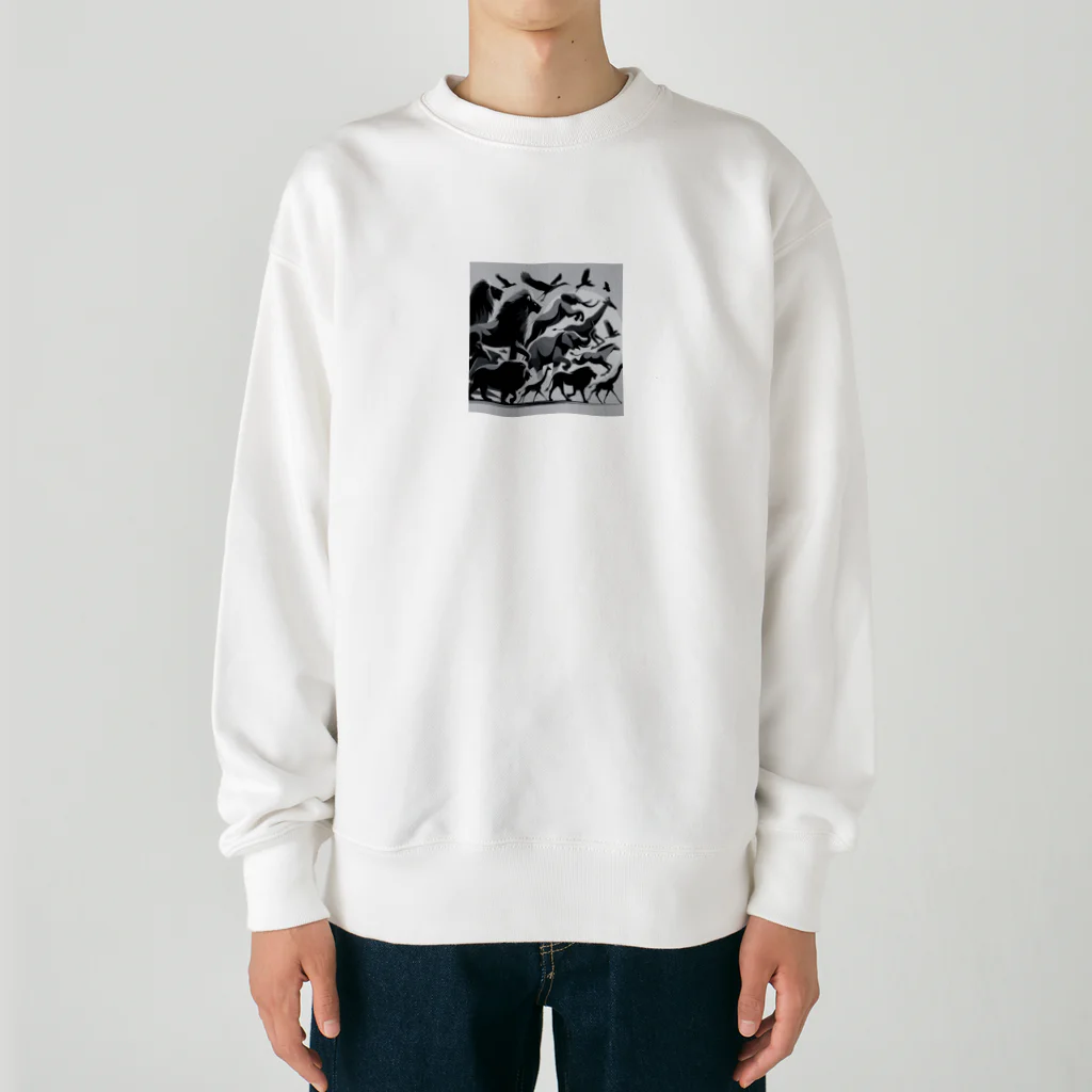 miraiの珍しい動物コレクションデザイン Heavyweight Crew Neck Sweatshirt