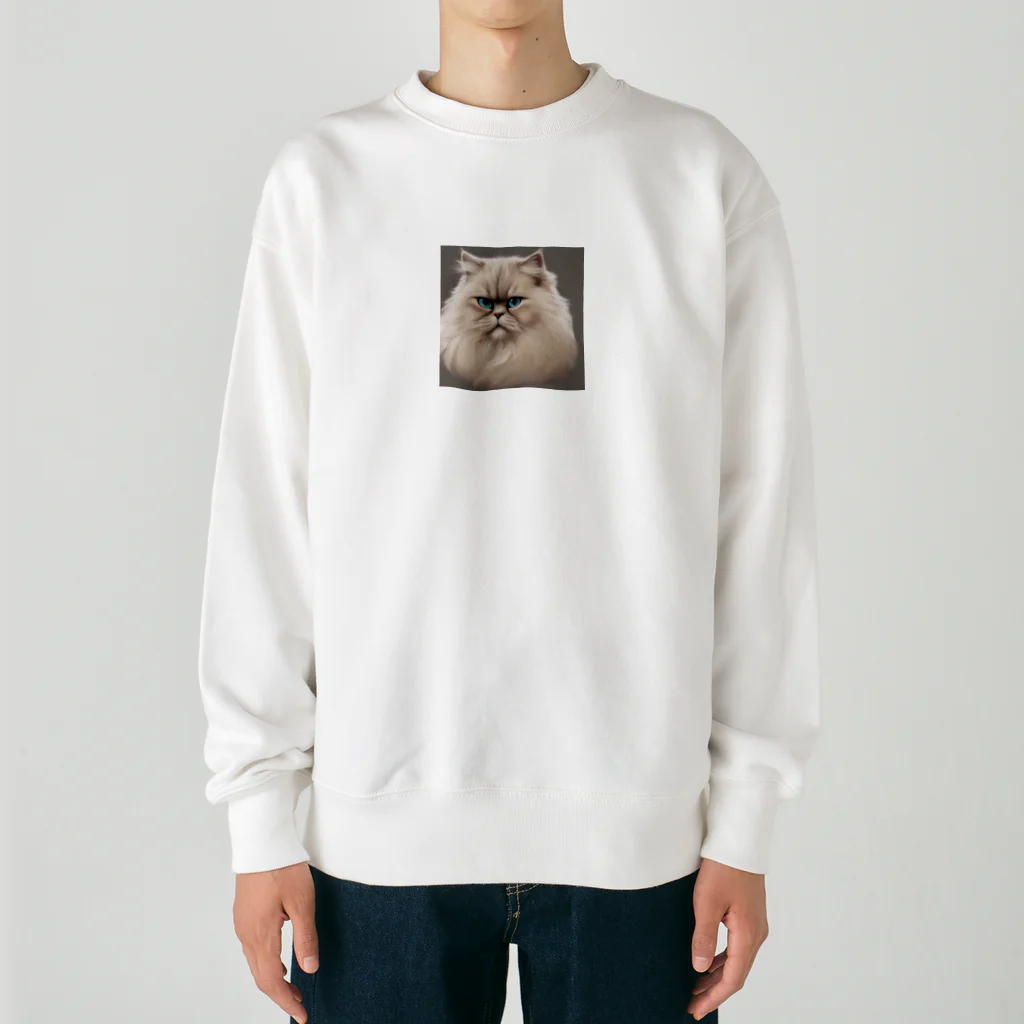 千裕アトリエ（いつもありがとう）のペルシャキャット（Persian Cat） Heavyweight Crew Neck Sweatshirt