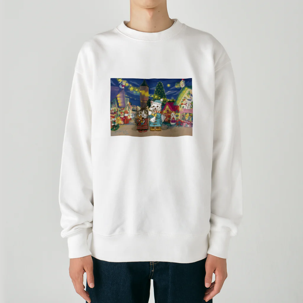 猫のきぬくんのお店のみーにゃんとしらたまくん　クリスマスツアー Heavyweight Crew Neck Sweatshirt