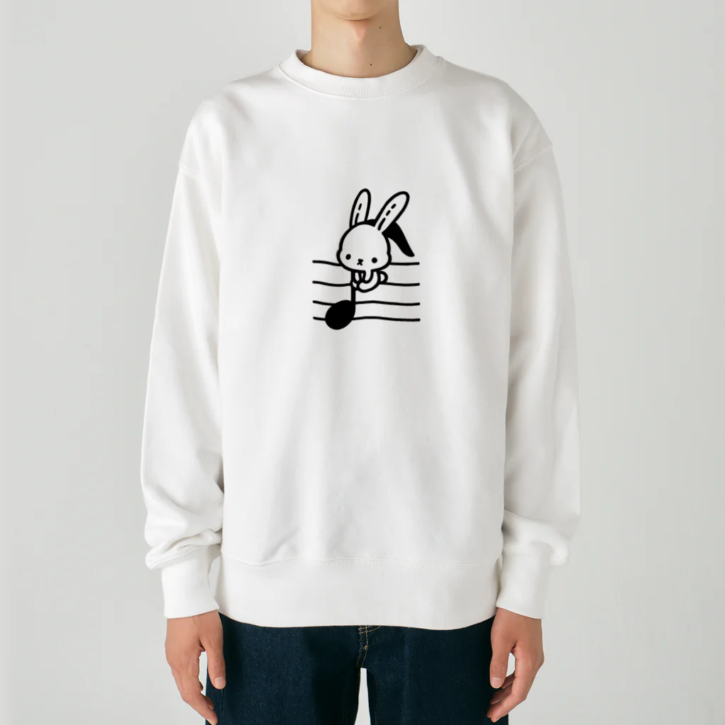 終わらない夢🌈の音符♪＆うさちゃん🐰 Heavyweight Crew Neck Sweatshirt