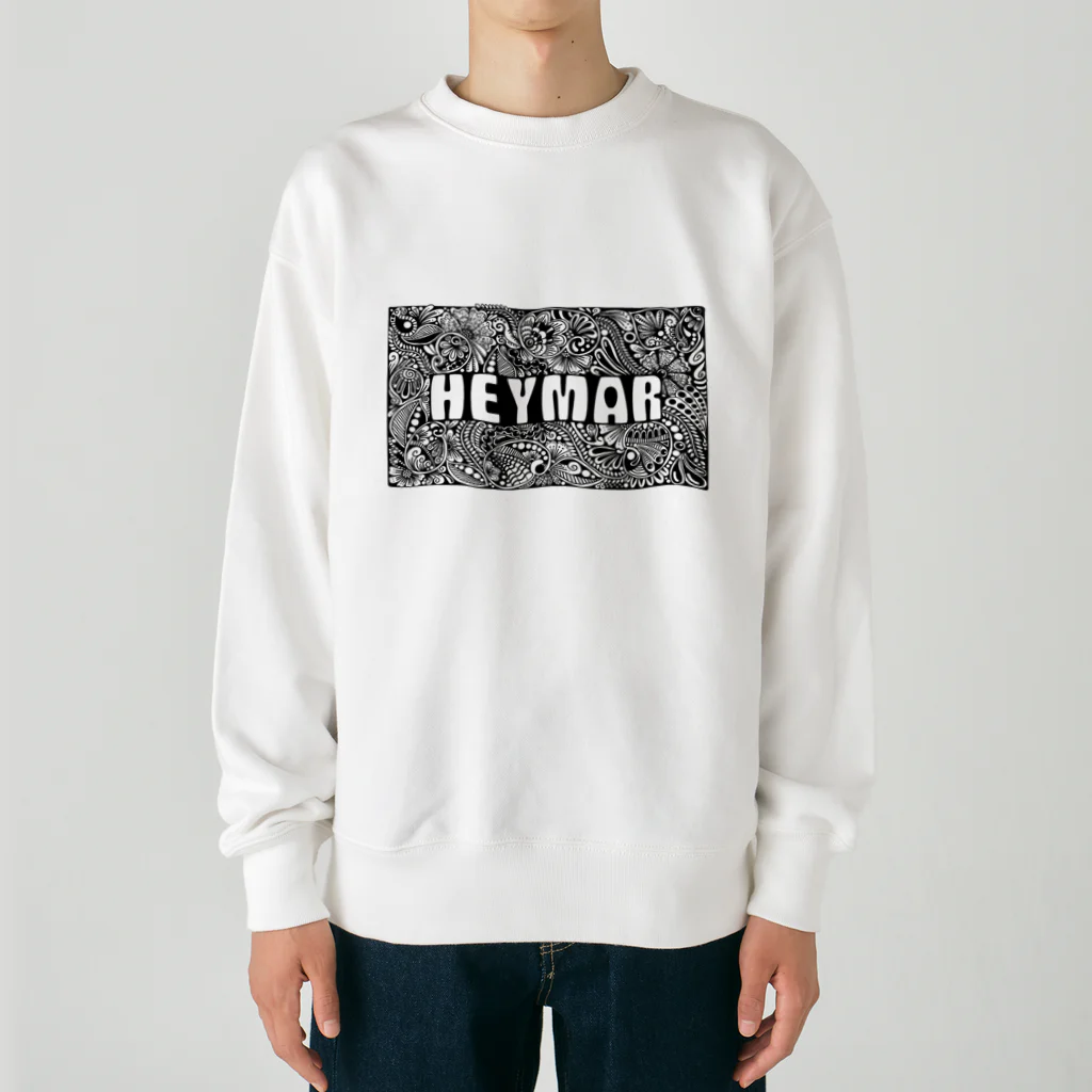 heymar の HEYMARロゴ　黒 Heavyweight Crew Neck Sweatshirt