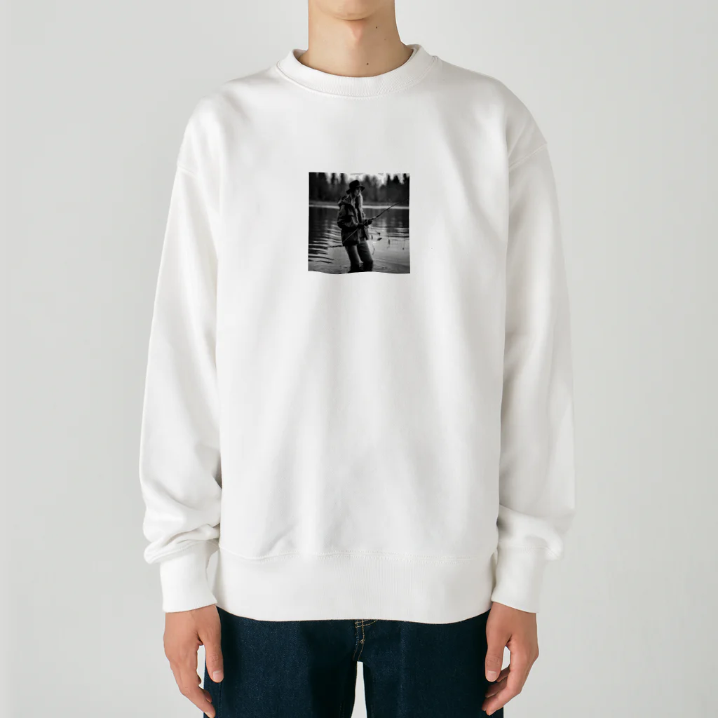 No Fishing No Life の釣り女子 Heavyweight Crew Neck Sweatshirt