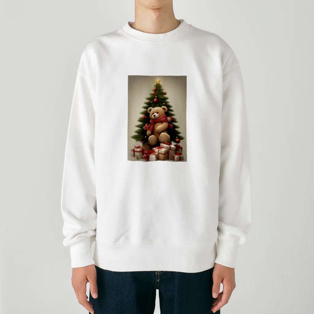 규리shopのクリスマス テディーベアの思い出 Heavyweight Crew Neck Sweatshirt