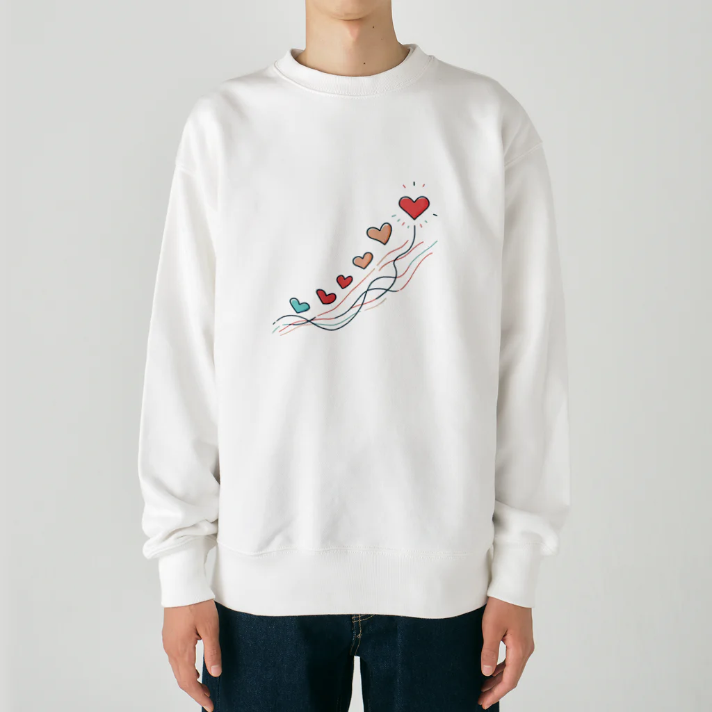 終わらない夢🌈の軽やかに舞うハート🩷 Heavyweight Crew Neck Sweatshirt