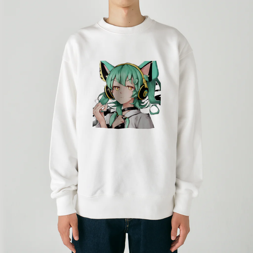 VOCALOID風な商品をのVOCALOID風猫耳 透過version Heavyweight Crew Neck Sweatshirt