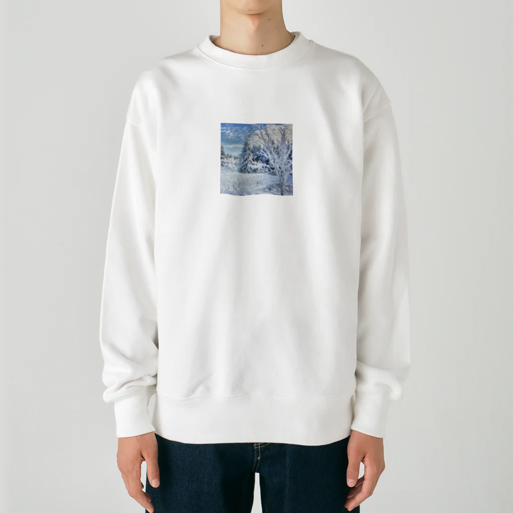 白銀屋の美しい冬の景色 Heavyweight Crew Neck Sweatshirt