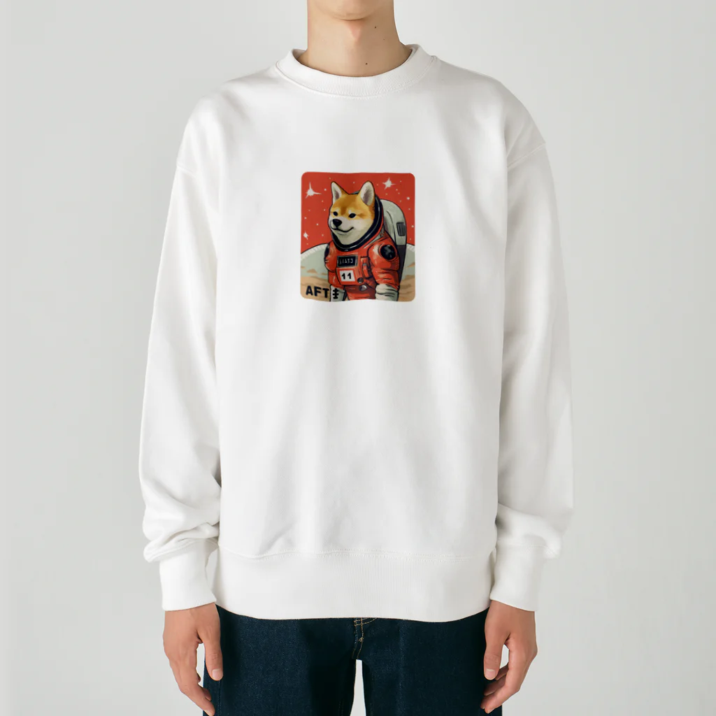 スペースドッグ・ラボのスペース柴犬探検隊 Heavyweight Crew Neck Sweatshirt