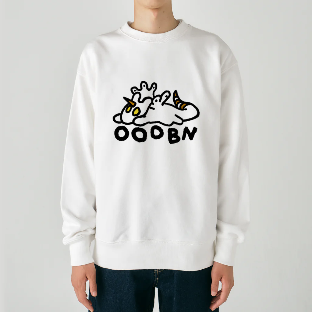 清く正しく美しくsuzuri支店のたれオオオバナ Heavyweight Crew Neck Sweatshirt