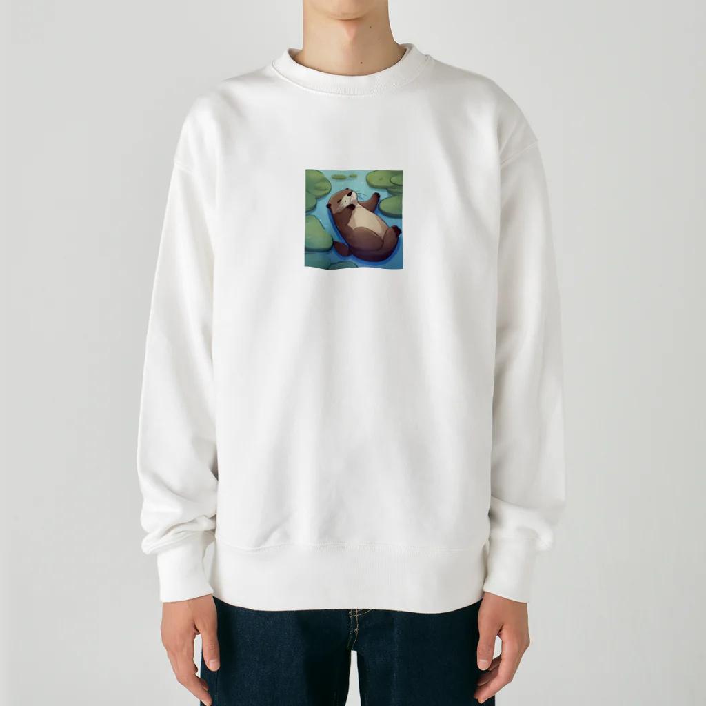 TADの部屋のフニャフニャカワウソくん Heavyweight Crew Neck Sweatshirt