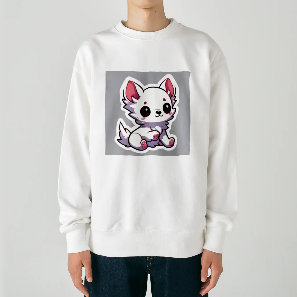 可愛いチワワグッズショップのホワイトチワワちゃん Heavyweight Crew Neck Sweatshirt