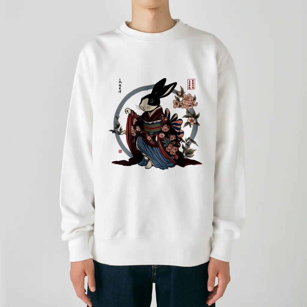 𝙍𝙖𝙗𝙗𝙞𝙩 𝙃𝙤𝙪𝙨𝙚の和服うさぎ Heavyweight Crew Neck Sweatshirt