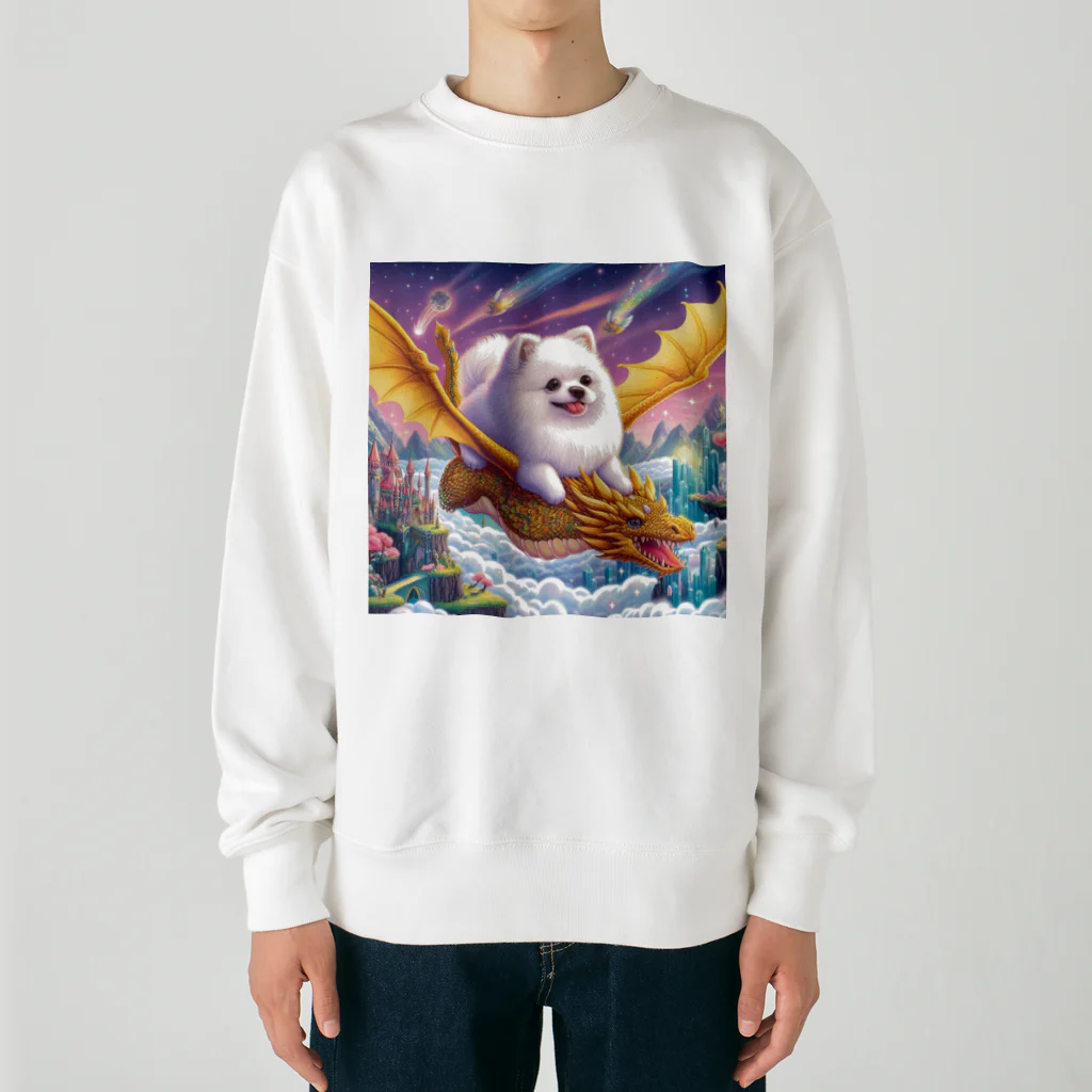 Pom-Dog'sのドラゴンと旅するポメちゃん Heavyweight Crew Neck Sweatshirt