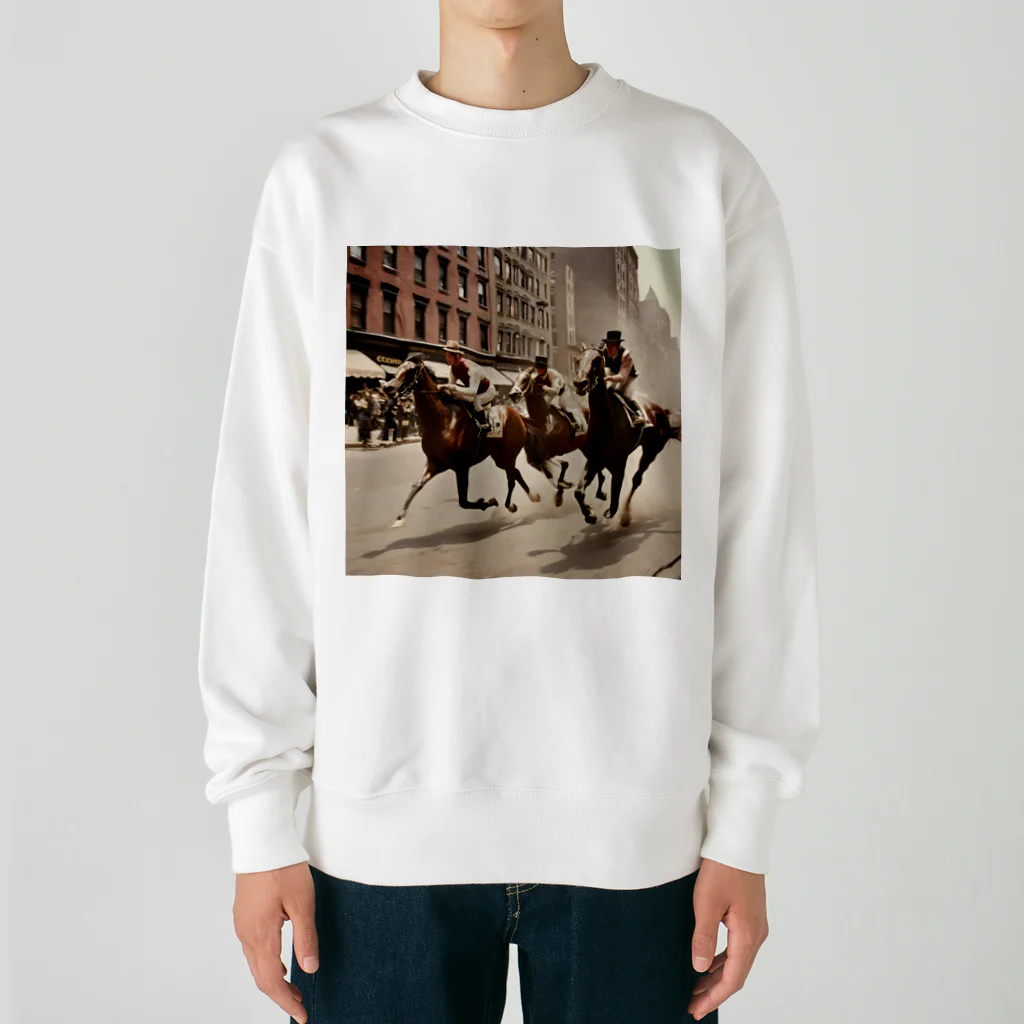 うまうまのclassic horse Heavyweight Crew Neck Sweatshirt