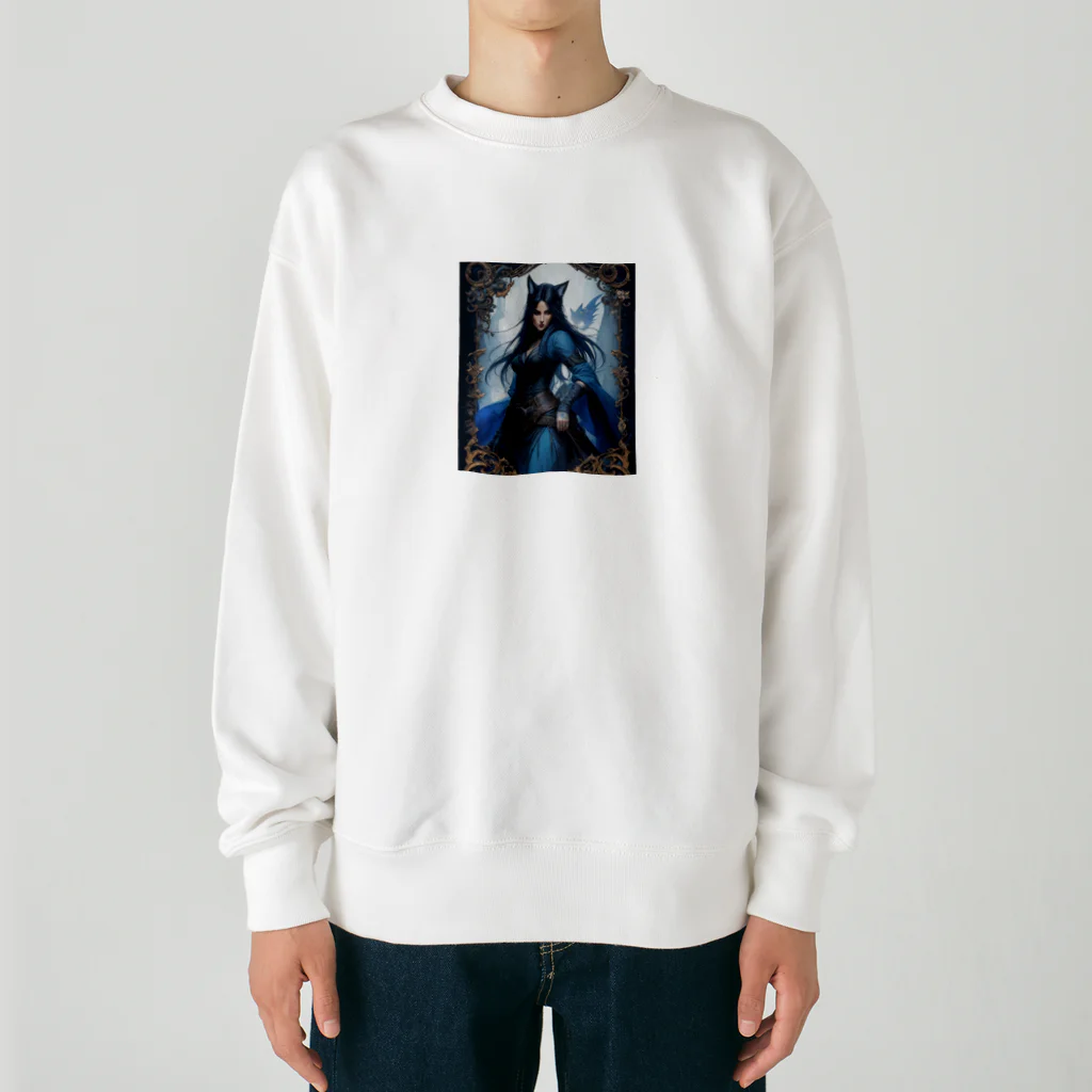 ZZRR12の「狐魔女の蒼き炎」 ： "The Azure Flames of the Fox Witch" Heavyweight Crew Neck Sweatshirt