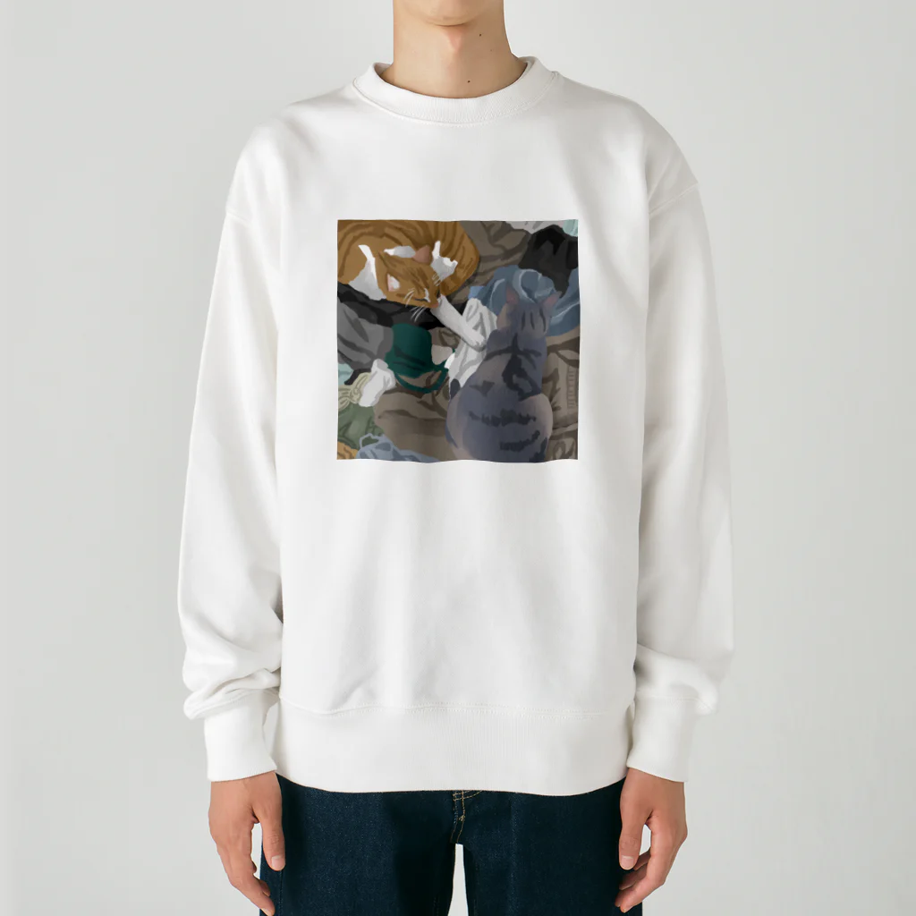 渡邊野乃香のお店の洗濯物と猫 Heavyweight Crew Neck Sweatshirt