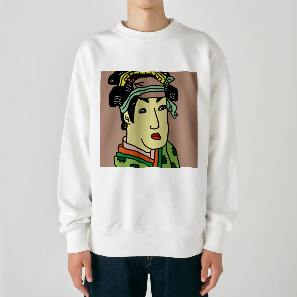 じゃぱにぃずぴぃぽぅの三世瀬川菊之丞の田辺文蔵妻おしづ Heavyweight Crew Neck Sweatshirt