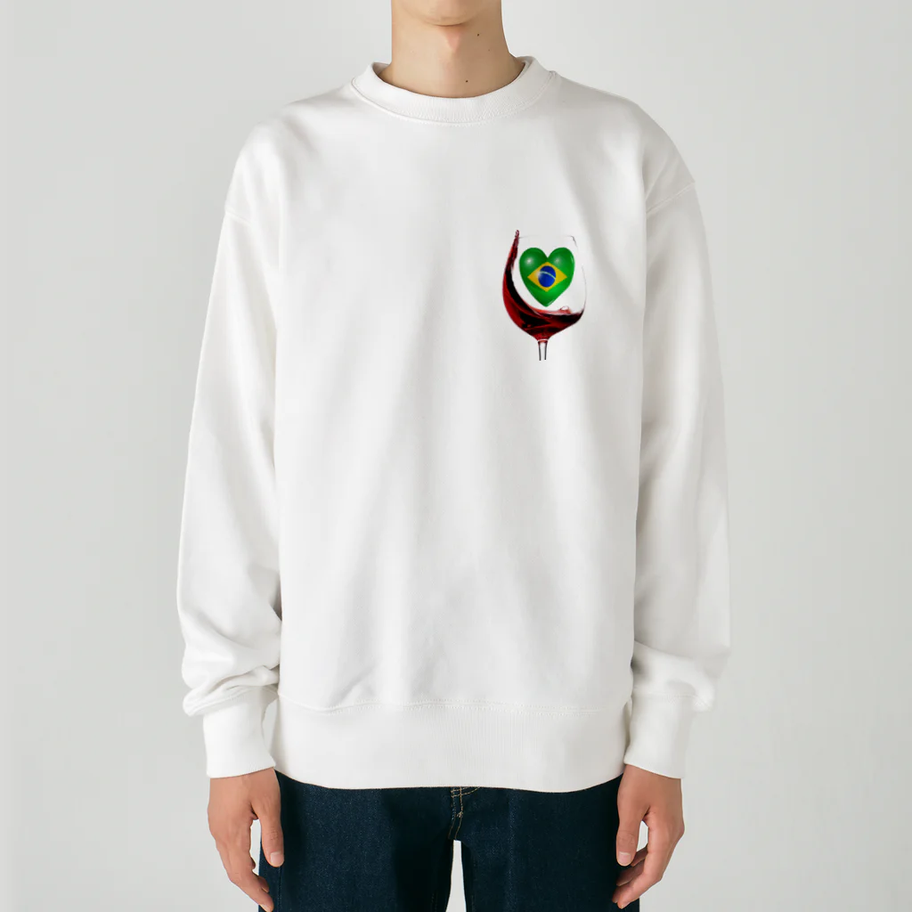 WINE 4 ALLの国旗とグラス：ブラジル（衣類） Heavyweight Crew Neck Sweatshirt