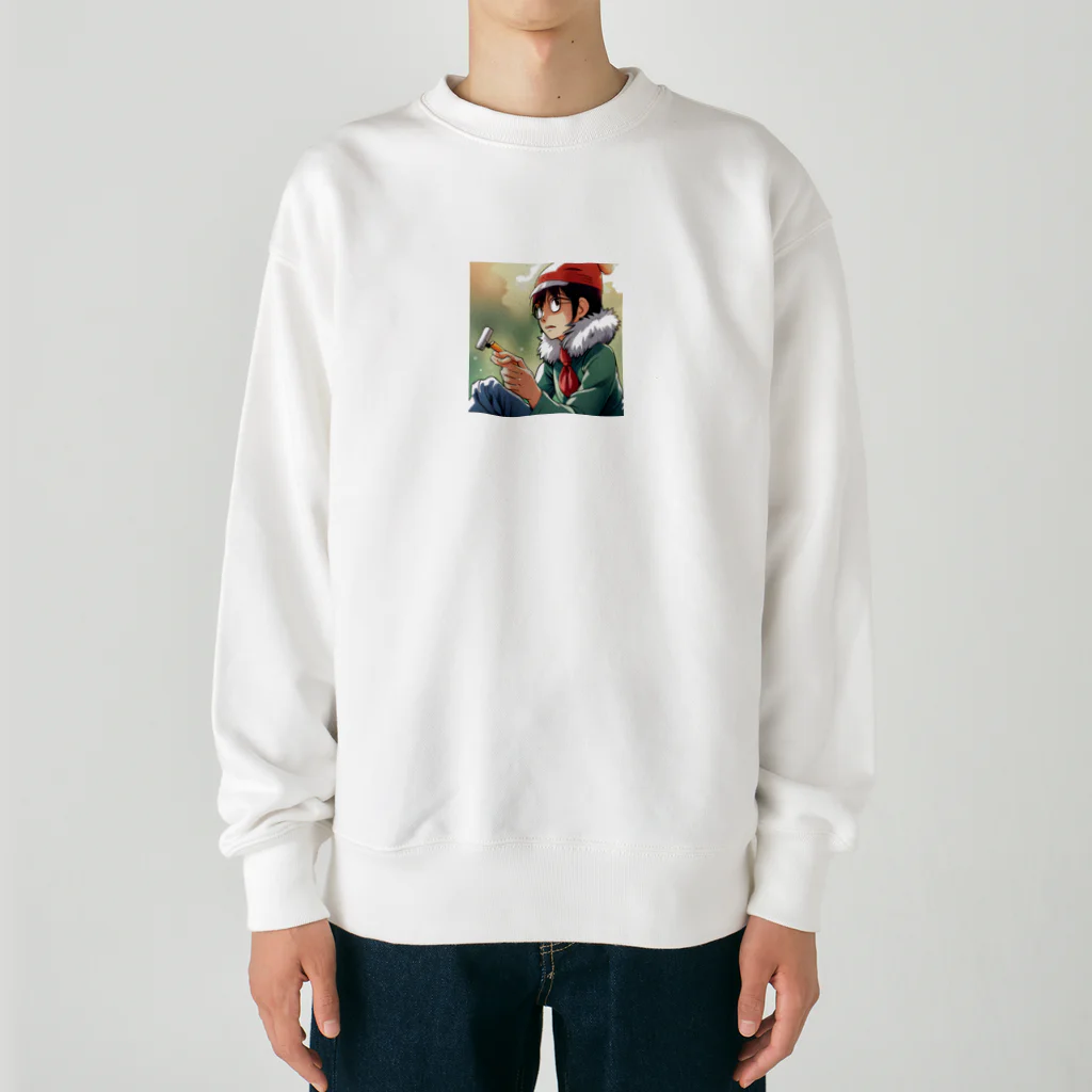 AI美女王国のドット絵のゆうこちゃん Heavyweight Crew Neck Sweatshirt