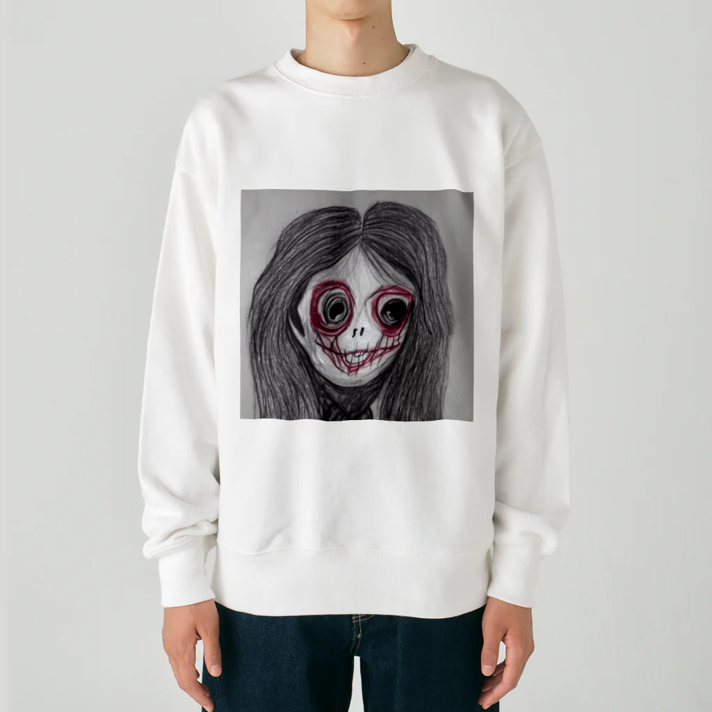 KOUの怖い絵 Heavyweight Crew Neck Sweatshirt