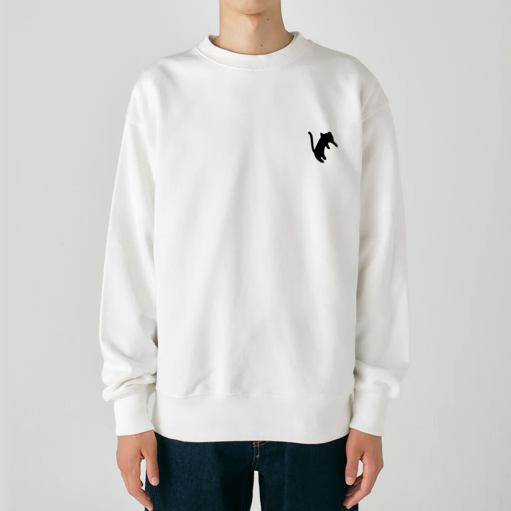 yellowgreenのちょっとまってて　黒猫 Heavyweight Crew Neck Sweatshirt