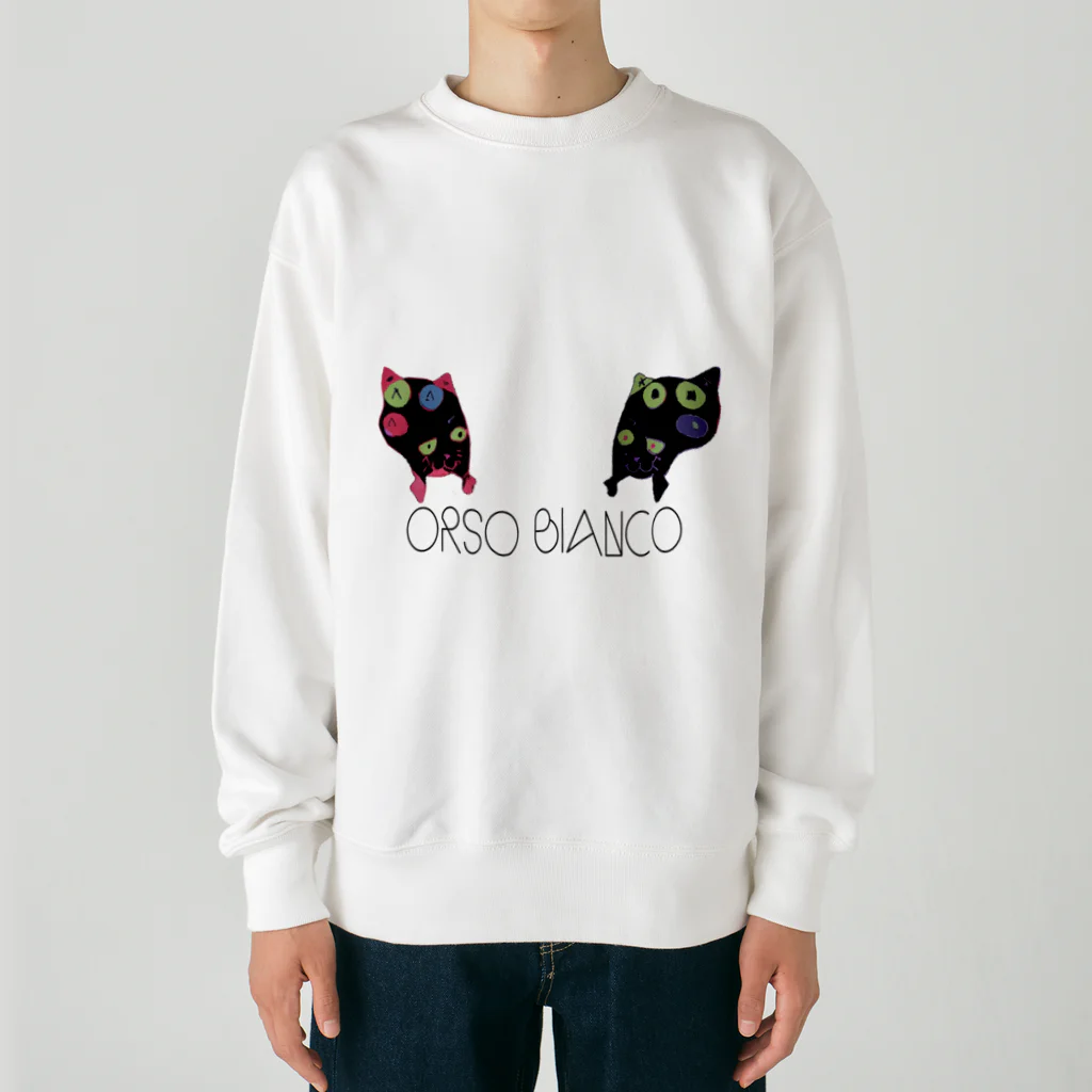 Orso Biancoの謎ねこスウェットWHITE Heavyweight Crew Neck Sweatshirt