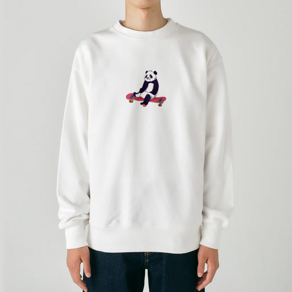 yacco-のお店のダイカット ある日のぱんだ Heavyweight Crew Neck Sweatshirt