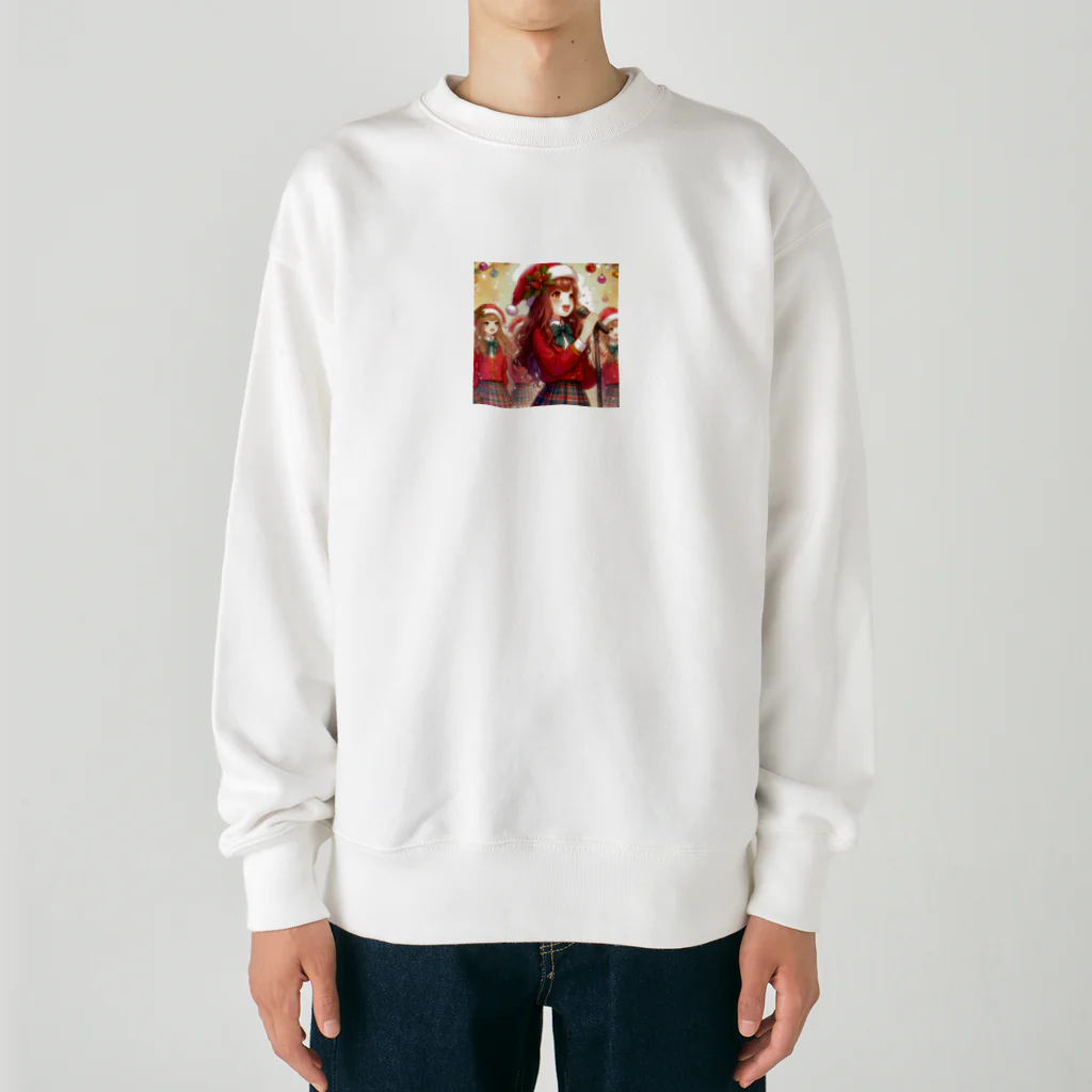 SAKIのクリスマスに歌う女性 Heavyweight Crew Neck Sweatshirt