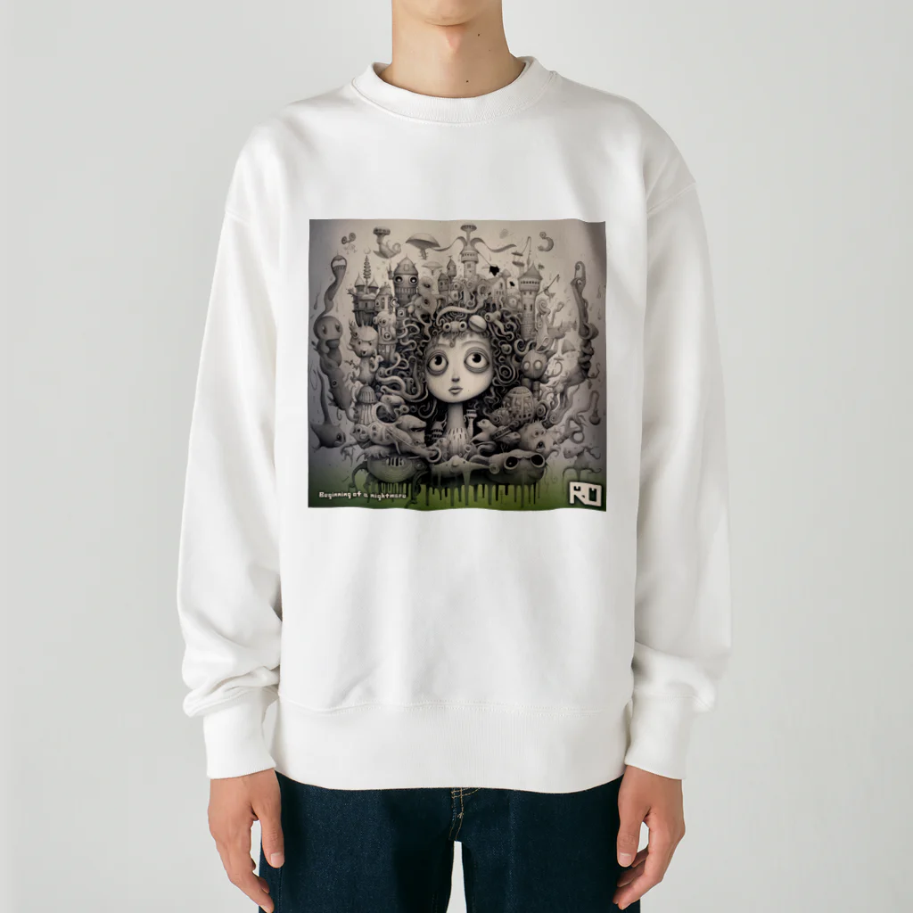 ROのBeginning of a nightmare 2 (Green) Heavyweight Crew Neck Sweatshirt