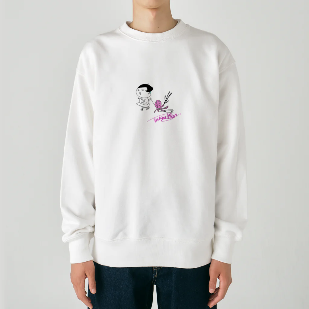 BE はっぴーのくそおかっぱ&ペットのタツロウ Heavyweight Crew Neck Sweatshirt