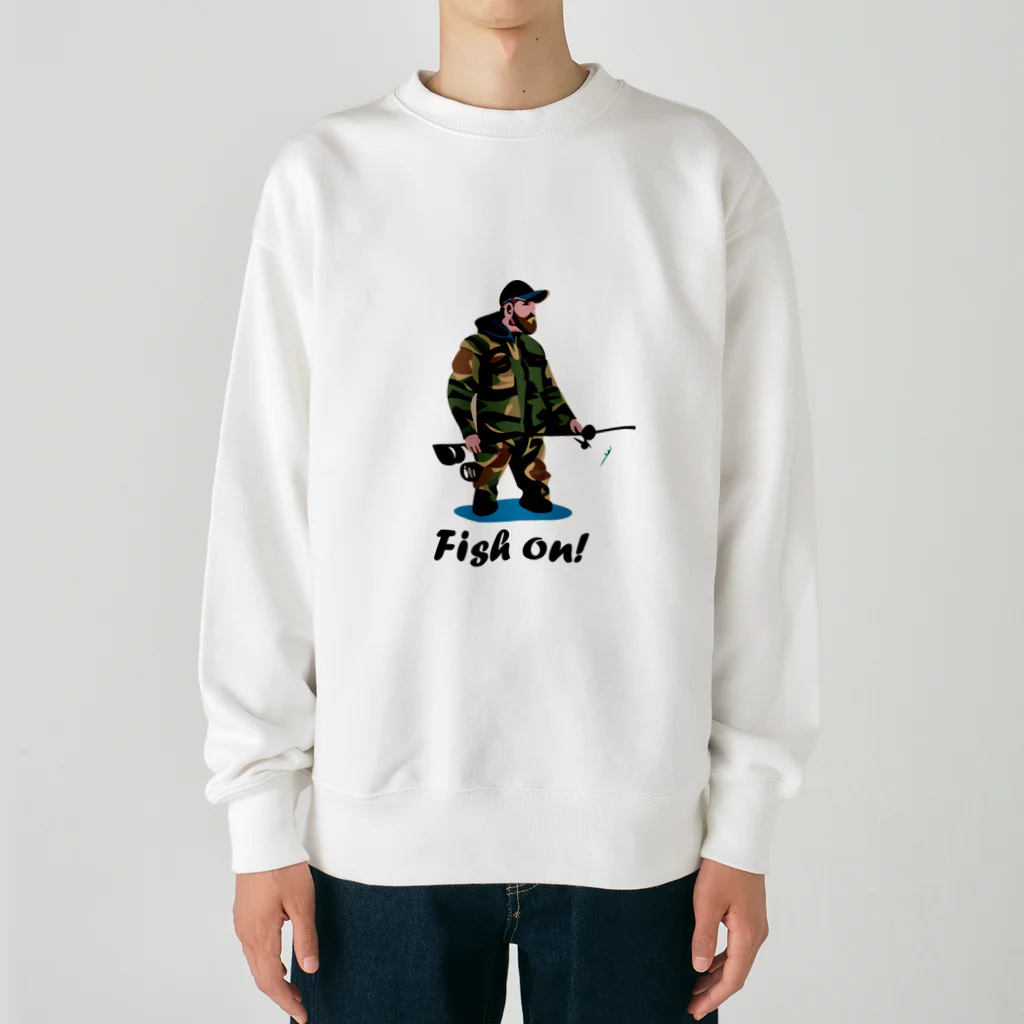 【公式】Fish on！の釣り人デザイン① Heavyweight Crew Neck Sweatshirt