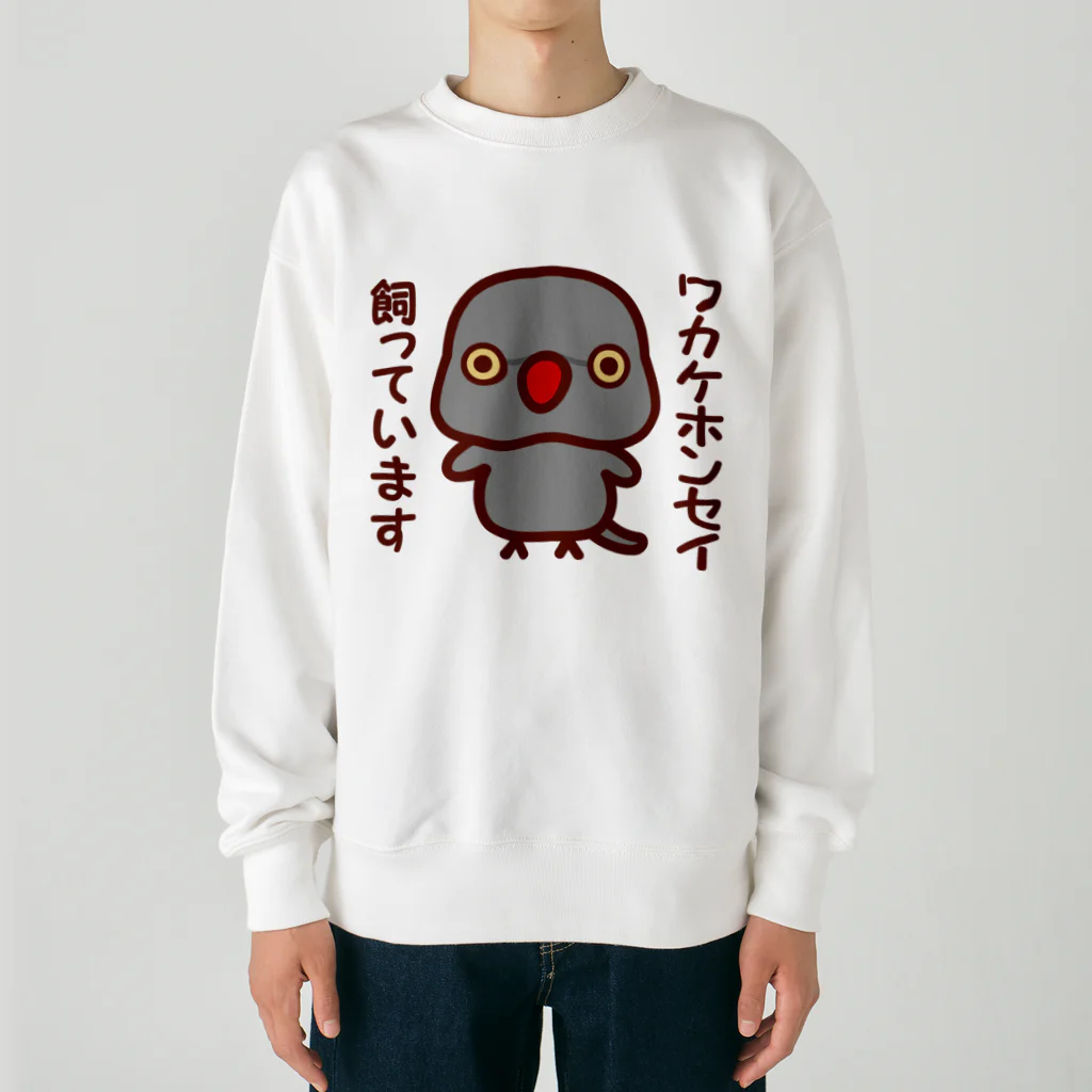 いんこ屋堂のワカケホンセイインコ飼っています（グレー/メス） Heavyweight Crew Neck Sweatshirt