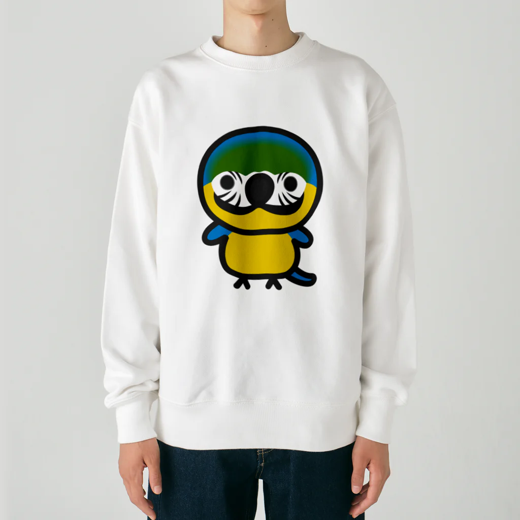 いんこ屋堂のルリコンゴウインコ Heavyweight Crew Neck Sweatshirt