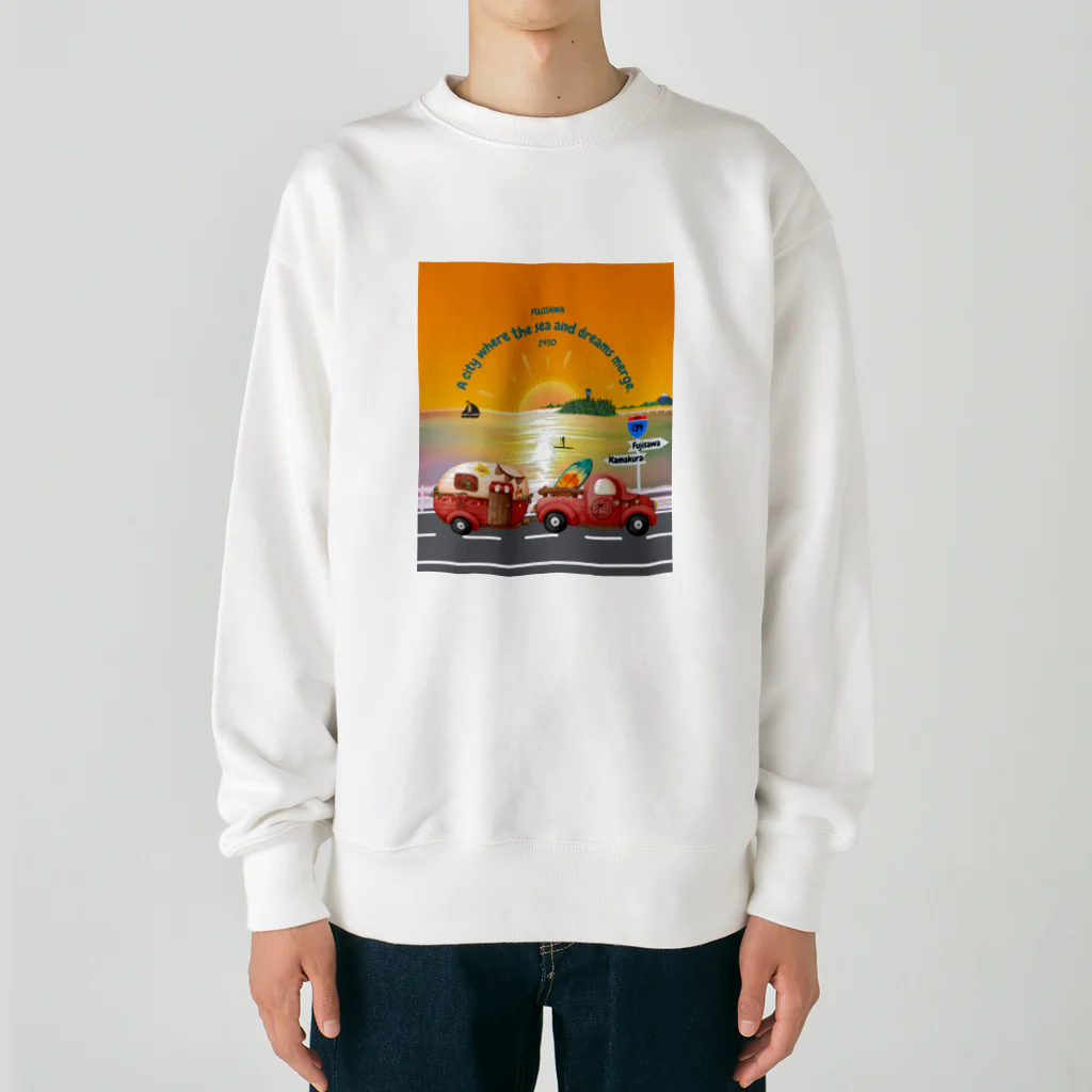 CyberArmadilloの湘南藤沢（2430）夕焼けコレクション Heavyweight Crew Neck Sweatshirt