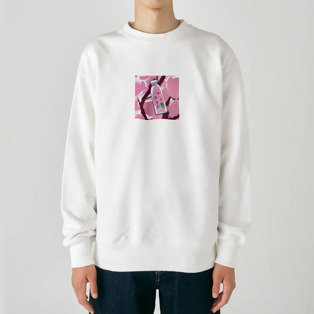 リホタママの水筒の中の桜 Heavyweight Crew Neck Sweatshirt