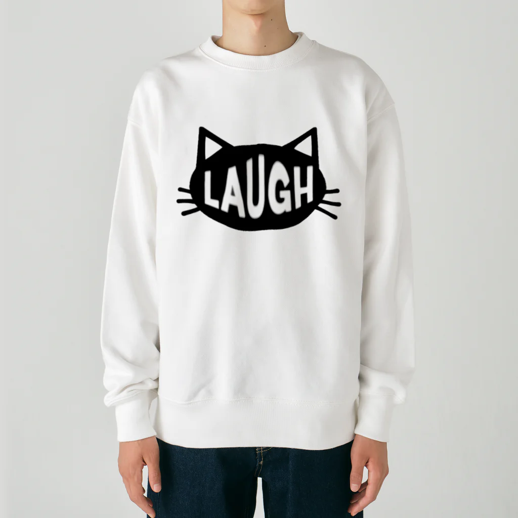 LAUGHのLAUGH ロゴ　黒 Heavyweight Crew Neck Sweatshirt