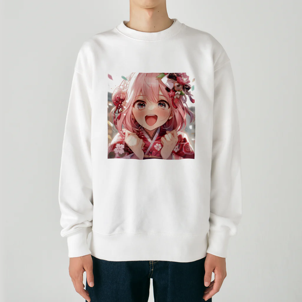 ぶーたんの振袖の花咲く瞬間 Heavyweight Crew Neck Sweatshirt