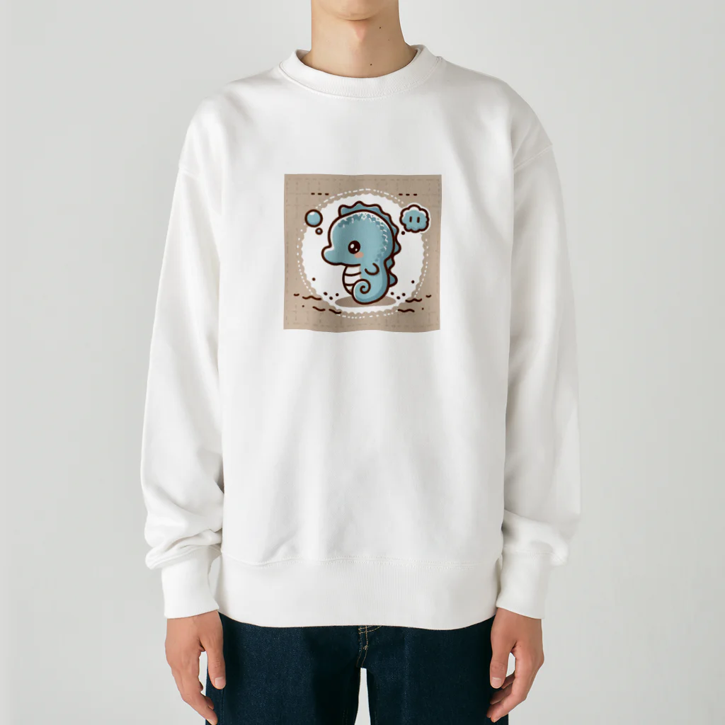 junji8000のかわいいタツノオトシゴ４ Heavyweight Crew Neck Sweatshirt