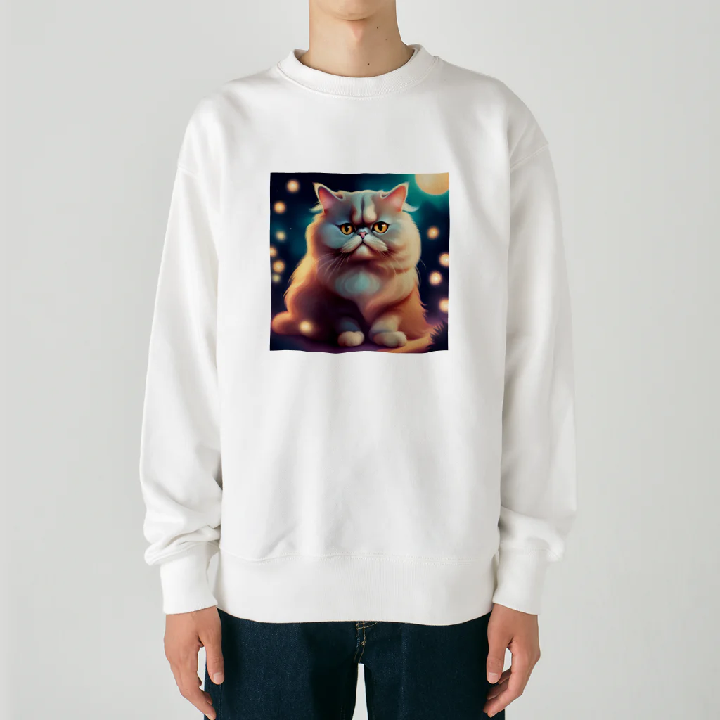 レモングラスのごきげんなペルシャ猫 Heavyweight Crew Neck Sweatshirt