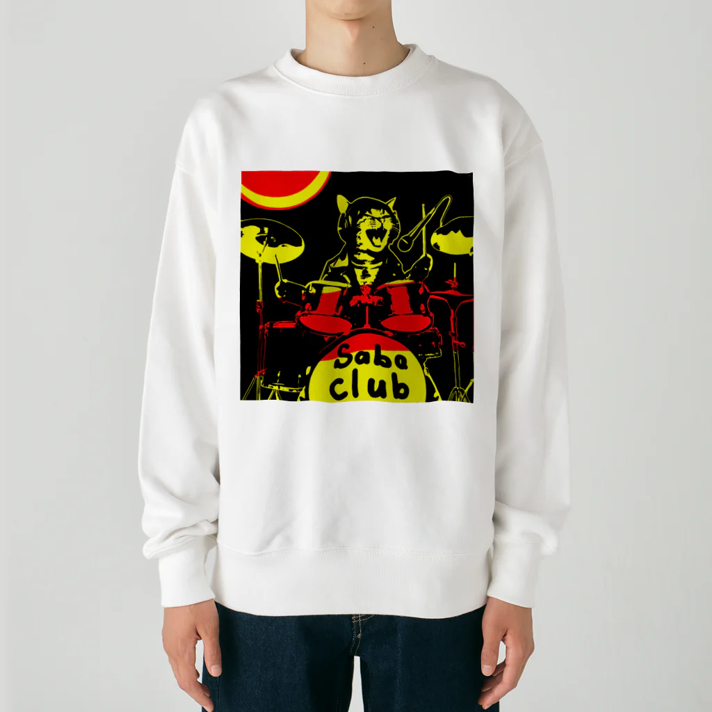 moon_takuanのにゃんこドラマー Heavyweight Crew Neck Sweatshirt