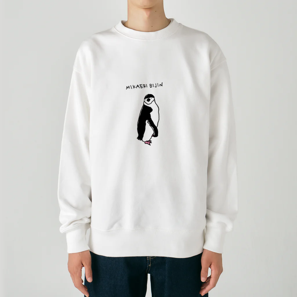 enekoのお部屋の見返り美人ペンギン Heavyweight Crew Neck Sweatshirt