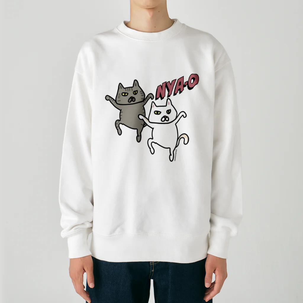 ボーイ君のお散歩のお茶目な猫 Heavyweight Crew Neck Sweatshirt