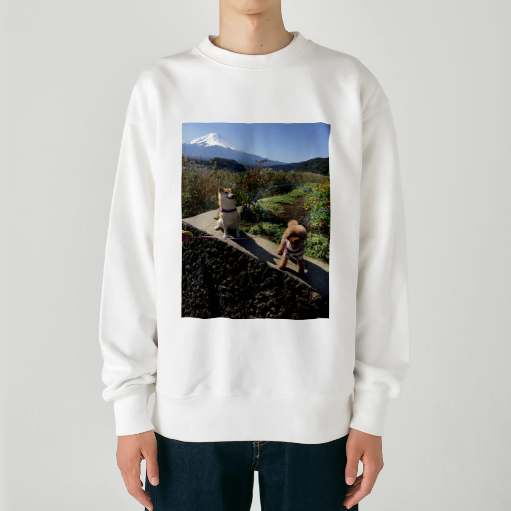 柴犬チャンスの柴犬富士山 Heavyweight Crew Neck Sweatshirt